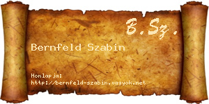 Bernfeld Szabin névjegykártya